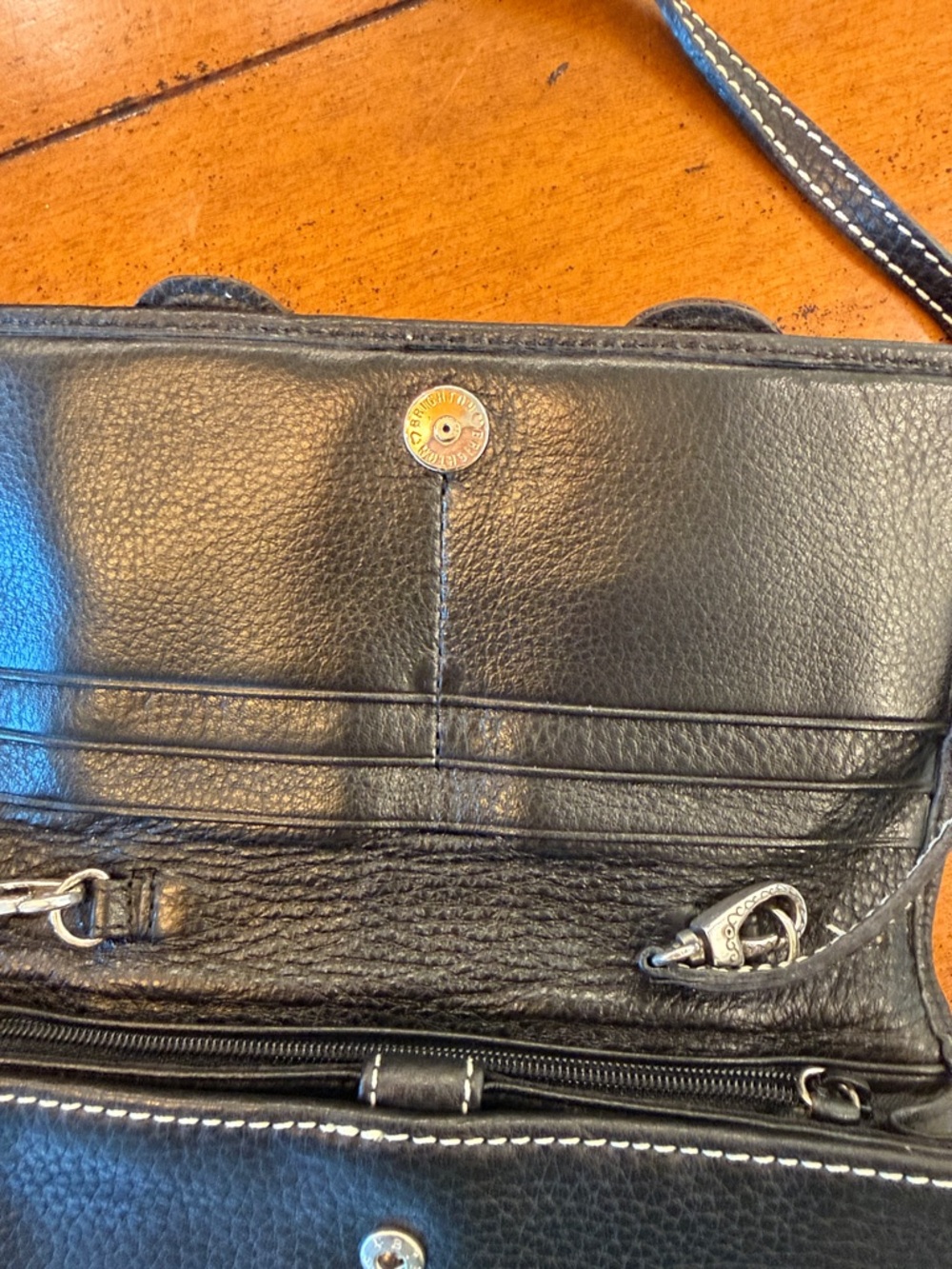 NWOT Brighton Black Leather Wallet Crossbody Organizer Buckle Silver Accent - Picture 11 of 14
